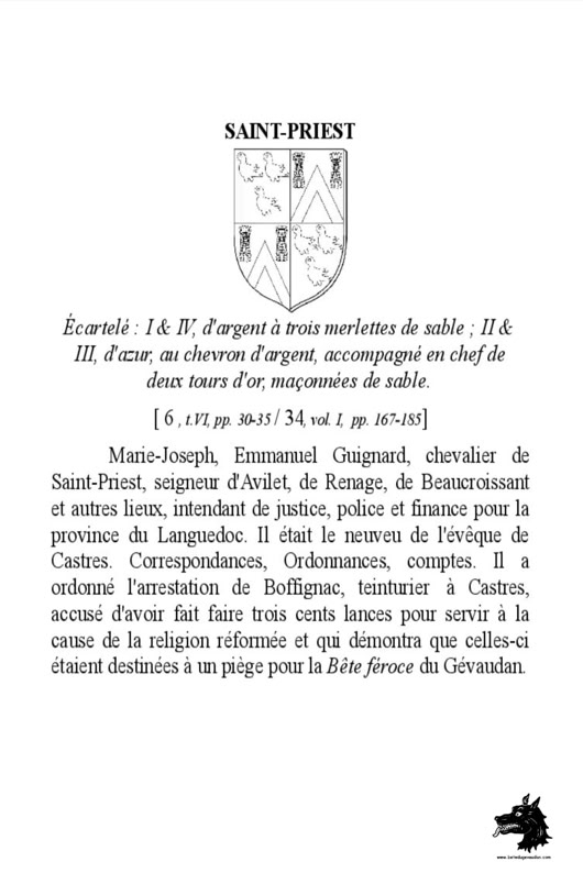 Pierre Daniel de Losada Martì - Héraldique et Bête du Gévaudan