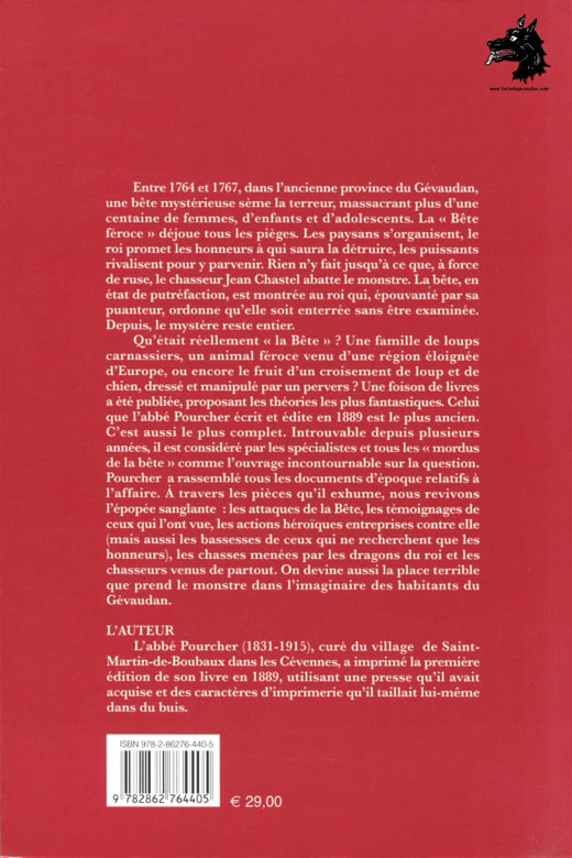 Livre Abbé Pourcher - La Bête du Gévaudan, véritable fléau de Dieu