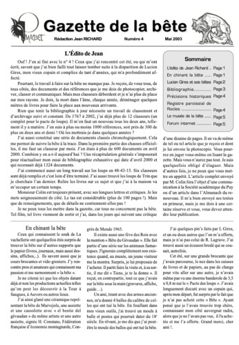 La Gazette de la Bête du Gévaudan 2003