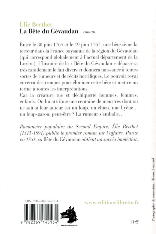 Livre de Élie Berthet - La Bête du Gévaudan 1858