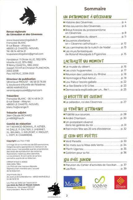 Lou Païs is a regionalist magazine from Lozère and the Cévennes.